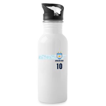 Argentina Albiceleste Football Fan Jersey - Water bottle with straw - white - Right