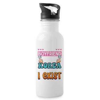 Korean Pop Design for a K-Pop Fashion Fan - Water bottle with straw - white - Right