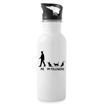 Ich Meine Follower Katzen Züchter Katze Kitten - Trinkflasche mit integriertem Trinkhalm - Weiß - Rechts