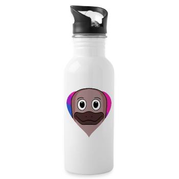 Bisexual Platypus Gift - Water bottle with straw - white - Right