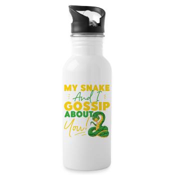 Snake Serpent My Snake And I - Trinkflasche mit integriertem Trinkhalm - Weiß - Rechts