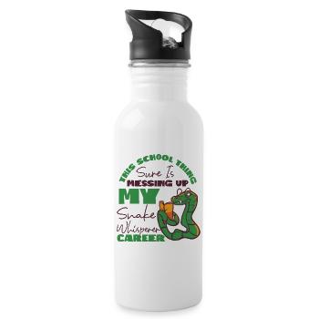 Snake Serpent This School Thing - Water bottle with straw - white - Right