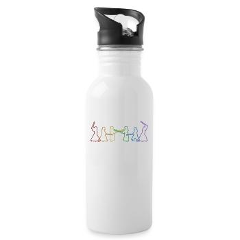 Kendo LGBT Rainbow Kenjutsu Kata Shinai Samurai - Trinkflasche mit integriertem Trinkhalm - Weiß - Rechts