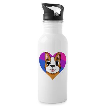 Bisexuel welsh Corgi Pembroke Dog Gift - Gourde avec paille intégrée - blanc - Droite