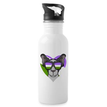 Genderqueer Lgbt Cat Oriental Shorthair - Gourde avec paille intégrée - blanc - Droite