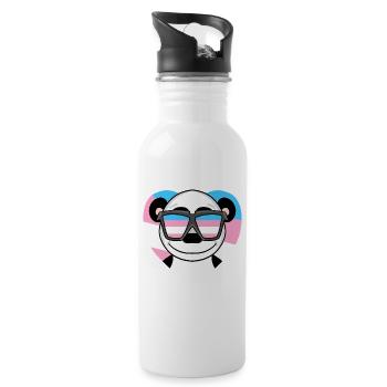 Transgender Transsexuell Panda Geschenk - Trinkflasche mit integriertem Trinkhalm - Weiß - Rechts
