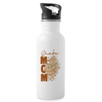 Snake Serpent Mom Mother Snake Mom - Trinkflasche mit integriertem Trinkhalm - Weiß - Rechts