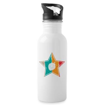 Strawberry Fruit Lover Retro Healthy Gift idea - Water bottle with straw - white - Right