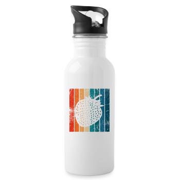 Strawberry Fruit Lover Retro Healthy Gift idea - Water bottle with straw - white - Right
