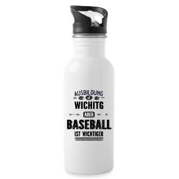Lustiges Geschenk Design Baseball Sport Ball - Trinkflasche mit integriertem Trinkhalm - Weiß - Rechts