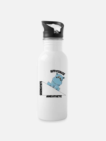 Mathe Hippotenuse Winkelfunktion Hypotenuse Hippo - Trinkflasche mit integriertem Trinkhalm - Weiß