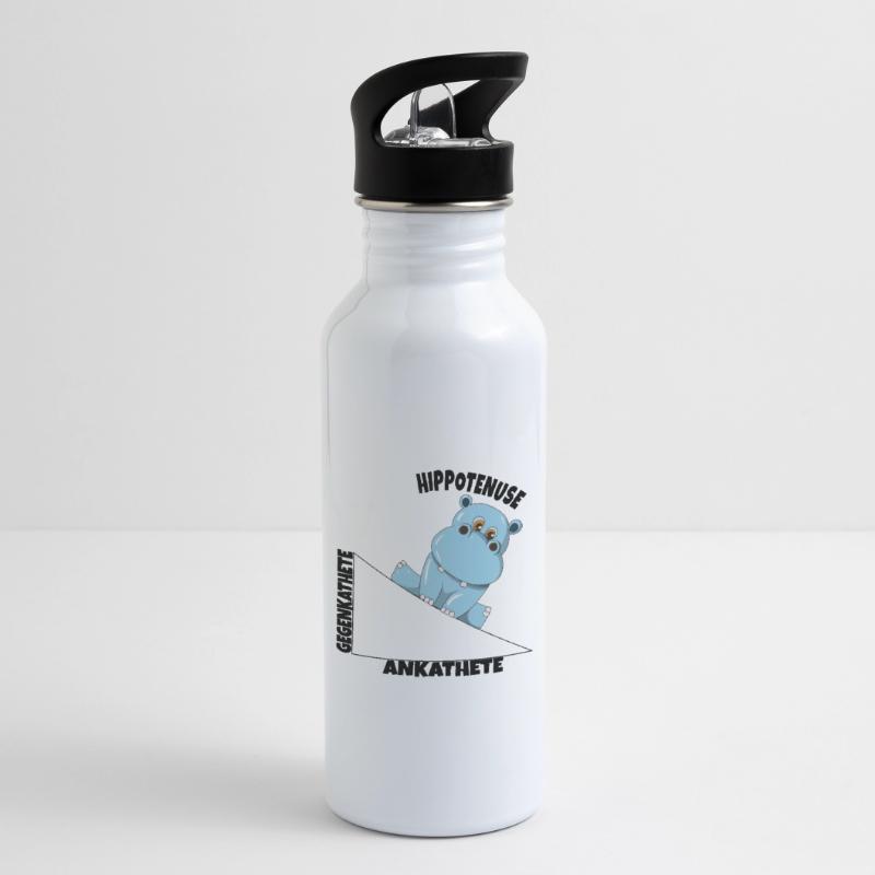 Math Hippotenuse Angular Function Hypotenuse Hippo Water bottle with straw