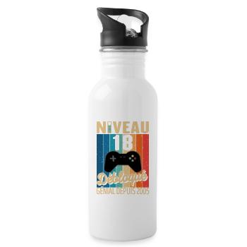 18 Ans 2005 Anniversaire Cadeau Citation Gamer - Gourde avec paille intégrée - blanc - Droite