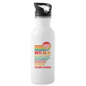 Stimmen Sie ab, als ob pro Choice - Trinkflasche mit integriertem Trinkhalm - Weiß - Rechts