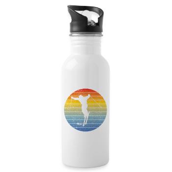 Skiers Skiers Ski skiing Winter sports - Water bottle with straw - white - Right