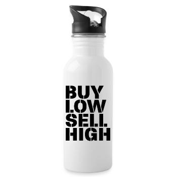Buy Low Sell High Funny Trading Investor Crypto - Trinkflasche mit integriertem Trinkhalm - Weiß - Rechts