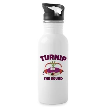 Music Turnip Party Music Lover Vegetable - Water bottle with straw - white - Right