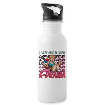 Korean Pop Design for a K-Pop Fashion Fan - Water bottle with straw - white - Right
