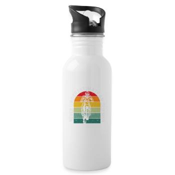 Never underestimate an old man with a - Water bottle with straw - white - Right