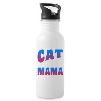 Cat Day - Water bottle with straw - white - Right