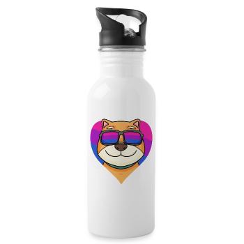 Cadeau bisexuel Shiba Inu Dog - Gourde avec paille intégrée - blanc - Droite