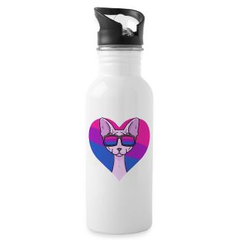 Cadeau bisexuel Sphynx Cat - Gourde avec paille intégrée - blanc - Droite