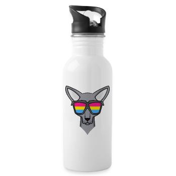 Pansexuell Sphynx - Katze mit Brille - Trinkflasche mit integriertem Trinkhalm - Weiß - Rechts