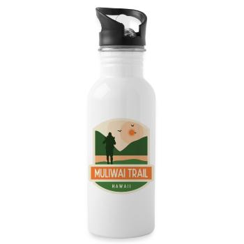Muliwai Trail – Hawaii - Trinkflasche mit integriertem Trinkhalm - Weiß - Rechts