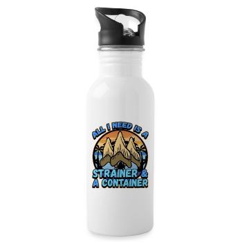Fossil Tooth Collector Design for a Shark Fossil - Trinkflasche mit integriertem Trinkhalm - Weiß - Rechts