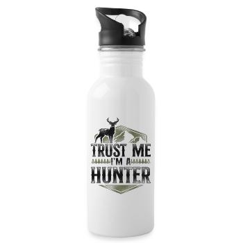 Buck Deer Hunting Hunter Vintage - Gourde avec paille intégrée - blanc - Droite