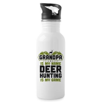 Buck Deer Hunting Hunter - Water bottle with straw - white - Right