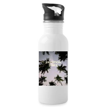 Palmen Urlaub Sommer Reisen Spanien Malediven - Trinkflasche mit integriertem Trinkhalm - Weiß - Rechts