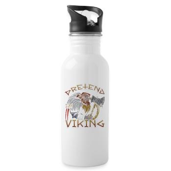 Norse Viking Mythology Design for Viking Warriors - Trinkflasche mit integriertem Trinkhalm - Weiß - Rechts