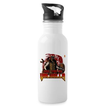 Norse Viking Mythology Design for Viking Warriors - Water bottle with straw - white - Right