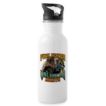 Norse Viking Mythology Design for Viking Warriors - Trinkflasche mit integriertem Trinkhalm - Weiß - Rechts