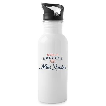 Zählerableser Job Beruf Geburtstagsarbeiter - Trinkflasche mit integriertem Trinkhalm - Weiß - Rechts