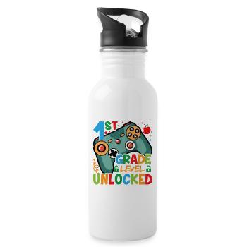 Level of the 1st year unlocked - Water bottle with straw - white - Right