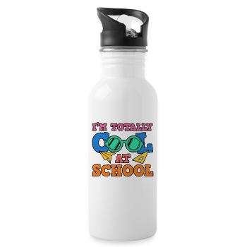 Kids Back to School Totally Cool at School for - Trinkflasche mit integriertem Trinkhalm - Weiß - Rechts