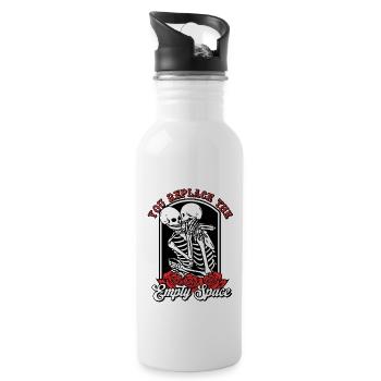 Romantic Gothic Bones Skeleton Roses Death Grave - Trinkflasche mit integriertem Trinkhalm - Weiß - Rechts