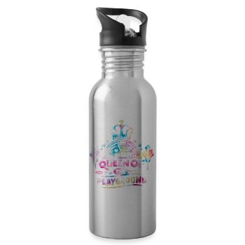 Königin des Spielplatzes Zurück zur Schule - Trinkflasche mit integriertem Trinkhalm - Lightsilver - Rechts