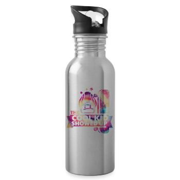The Cool kid Showed Up Back to School - Water bottle with straw - silver - Right