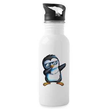 Cool Dab Penguin Lunettes de soleil Dabbing Penguin - Gourde avec paille intégrée - blanc - Droite