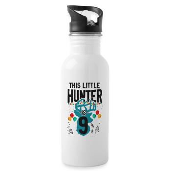 Buck Deer Hunting Hunter Kid - Trinkflasche mit integriertem Trinkhalm - Weiß - Rechts