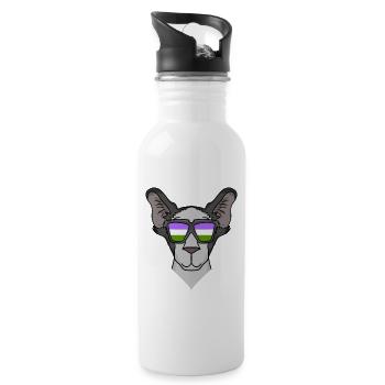 Genderqueer Lgbt Cat Oriental Shorthair - Gourde avec paille intégrée - blanc - Droite