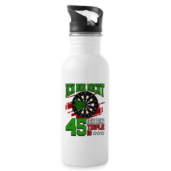 Ich bin nicht 45 ich bin Triple 15 - 45. - Trinkflasche mit integriertem Trinkhalm - Weiß - Rechts