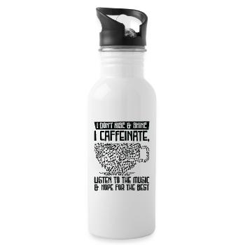 Music Coffee Music Fan Breakfast Songs - Water bottle with straw - white - Right