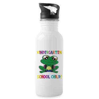 Au revoir la maternelle, je suis un écolier maintenant ! - Gourde avec paille intégrée - blanc - Droite