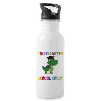 Au revoir la maternelle, je suis un écolier maintenant ! - Gourde avec paille intégrée - blanc - Droite