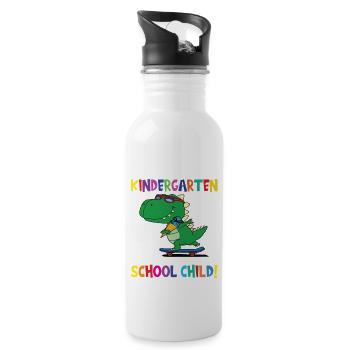 Au revoir la maternelle, je suis un écolier maintenant ! - Gourde avec paille intégrée - blanc - Droite