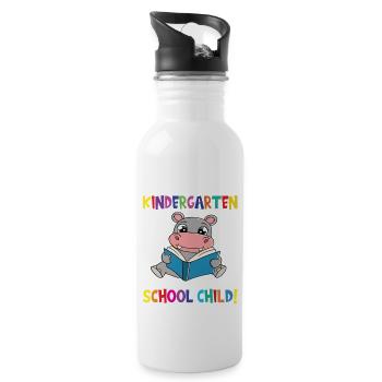 Au revoir la maternelle, je suis un écolier maintenant ! - Gourde avec paille intégrée - blanc - Droite